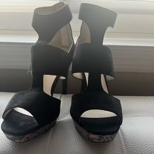 Black suede heels